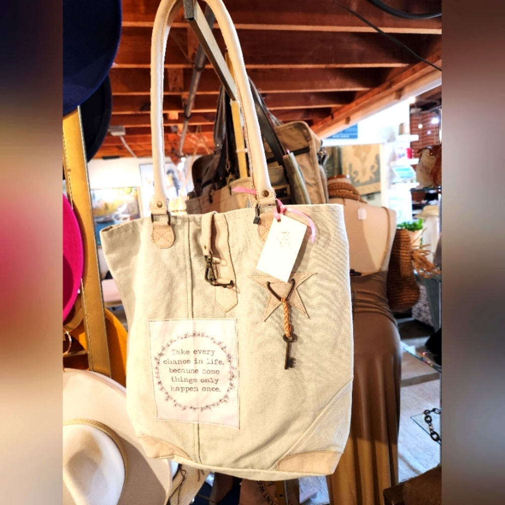 Take Every Chance Totebag - One-of-a-kind Bag made from recycled materials - Picture 15 of 15